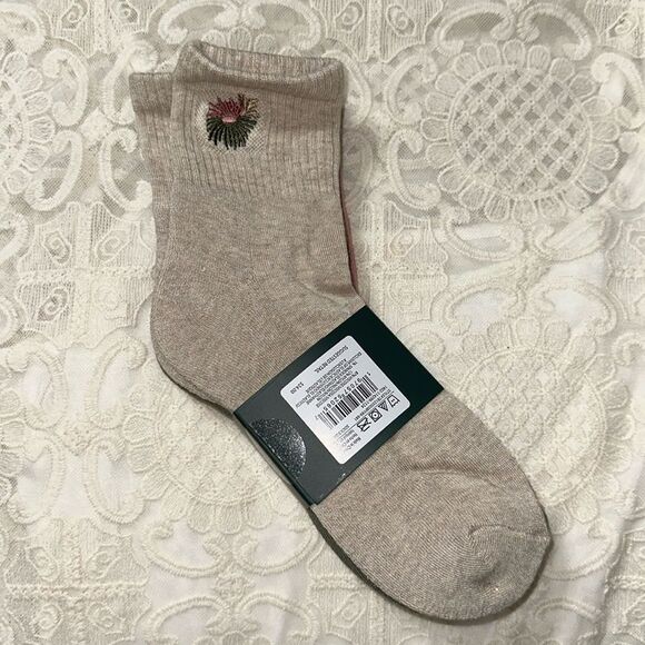 Ted Baker Pink Green Beige High Quarter Crew Floral Embroidery Stretch Socks 3pk - Picture 11 of 16